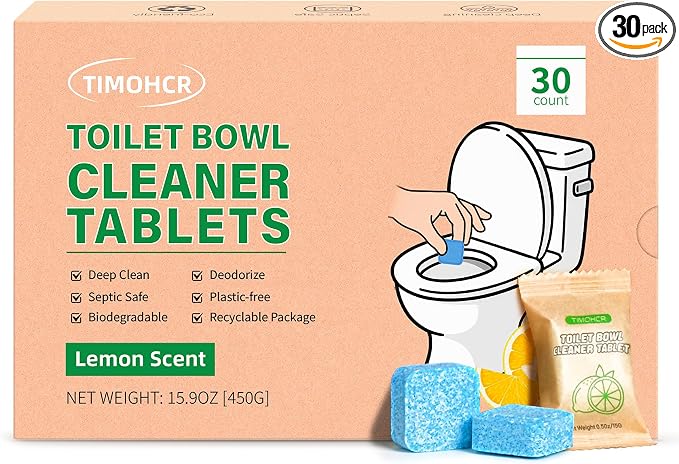 Toilet Bowl Cleaner Tablets 30 Big Pack Fast Dissolve Plastic-free Septic Safe by Unknown