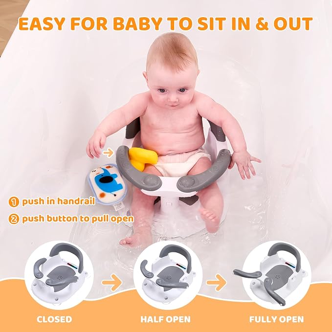Baby Bath Seat for Babies 6 Months & Up Sitting Up, Infant Bath Seat - Image 3