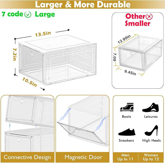 Thicken & Sturdy Clear Shoe Storage Organizer - Image 3