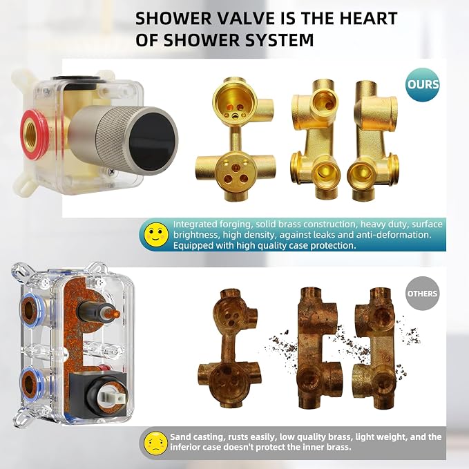 Digital Display Shower Valve Shower Valve Single Way Shower Diverter Valve - Image 6