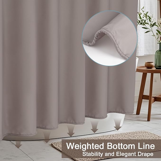 AooHome Stall Size 36x72 Inch Shower Curtain Liner, Half Size Solid Shower - Image 3
