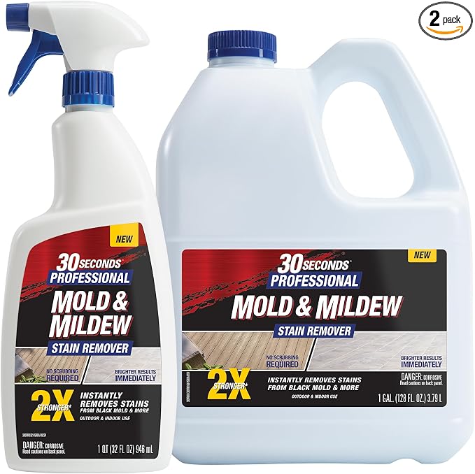30 SECONDS Pro Mold and Mildew Stain Remover | Scrub Free | Brighter Results by 30SECONDS