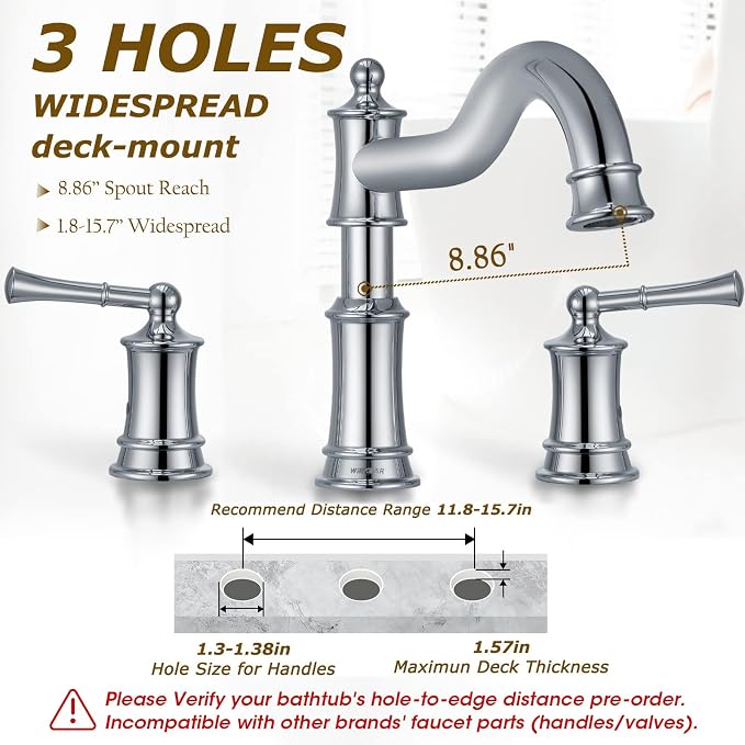Roman Bathtub Faucet Deck Mount Tub Faucet - Image 3