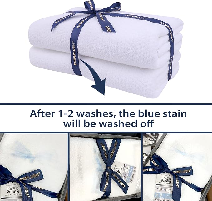 Everplush Diamond Collection Oversized Bath Towel – 2 Pieces, Super Soft & - Image 4