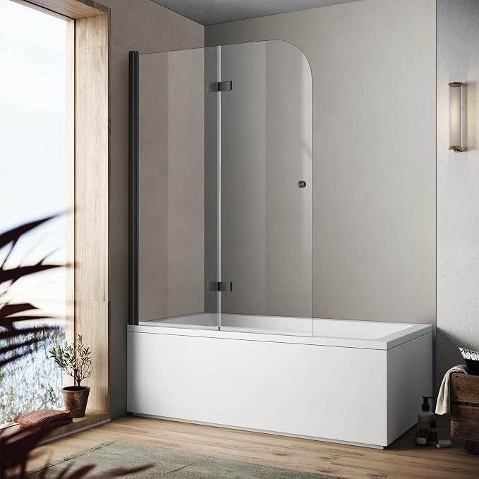 Bathroom Frameless Hinged Foldable Tub Door, Shower Glass Door 43 * 58” Shower by SHOWERBATHTUBDOORSDEVELOPER