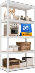 HOMEDANT House 5 Tier Laminated Metal Shelving Unit Adjustable Storage Utility by TheBestOrganizingSolution