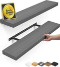 BAYKA Floating Shelves Grey, 22.5 inches Rustic Wood Wall Mounted Shelves by BAYKA