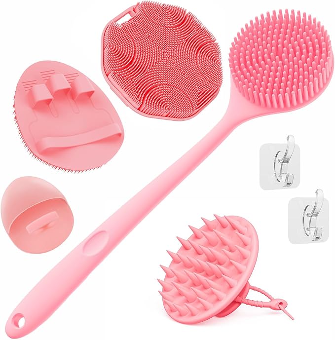 Manmihealth Silicone Back Scrubber & Soft Bath Glove, Silicone Scalp Massager by ManmiHealth