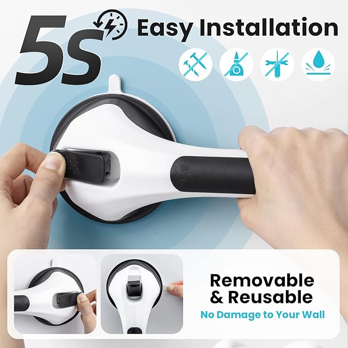 TAILI Shower Grab Bar 2 Pack Suction Grab Bars - Image 4