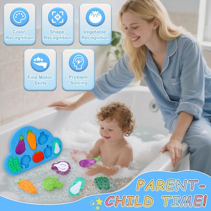 Baby Bath Toys, Premium Silcone Mold Free Vegetable Bath Toys, Soft Toddlers - Image 6