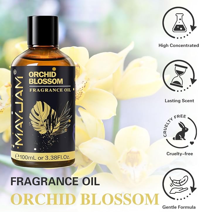 Orchid Blossom Fragrance Oil Essential Oil, MAYJAM 3.38FL.OZ Orchid Blossom Oil - Image 2