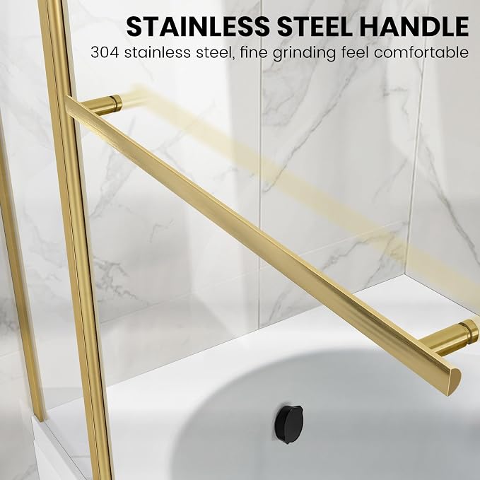 Bathroom Shower Glass Door, Tub Shower Glass Door 43”*58” Screen Panel Tempered - Image 2