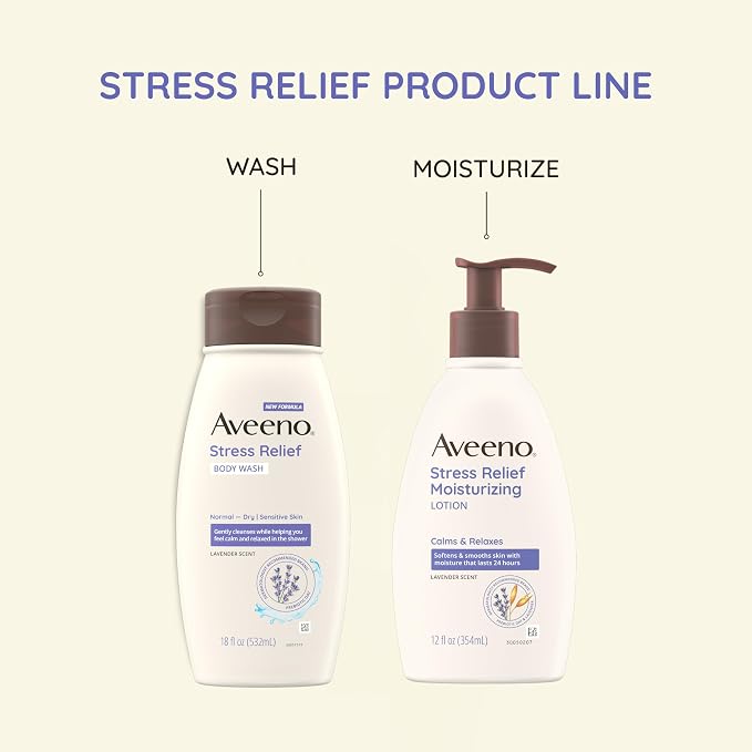 Aveeno Stress Relief Moisturizing Body Lotion 33 Fl Oz, Lavender Scent - Image 7