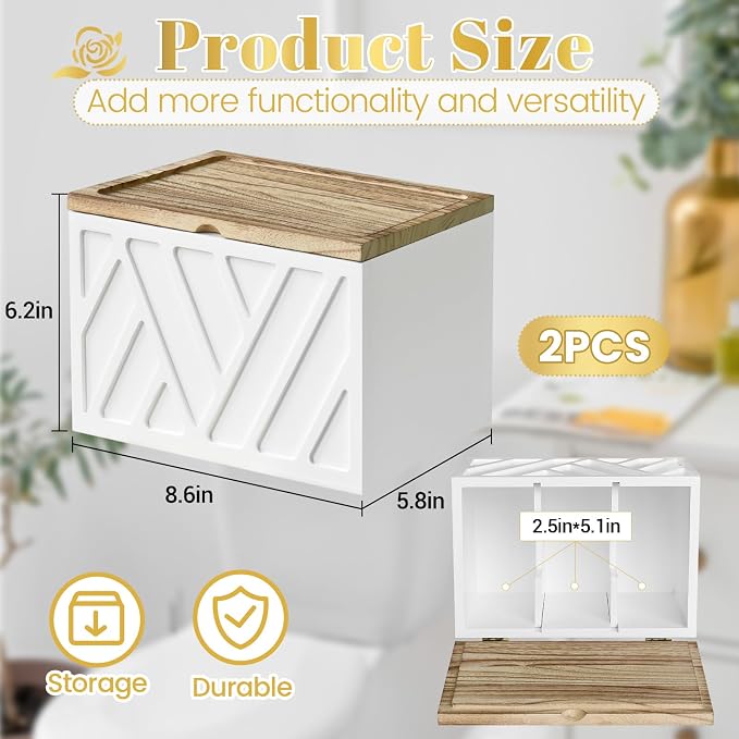2 PCS White Tampon Holder for Bathroom Decor, Feminine Product Organizer - Image 7