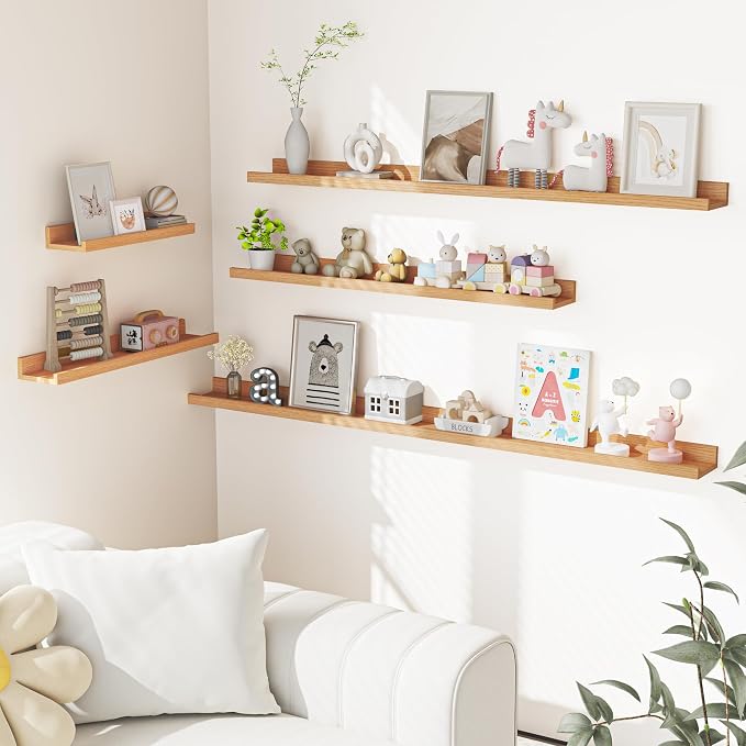 Heimlove Picture Ledge Shelf, Floating Shelves Set of 2, 56 Inches Picture Shelf - Image 7