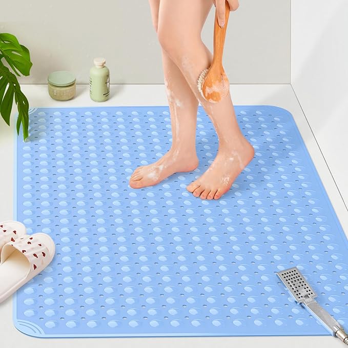 Yolife Extra Large TPE Shower Mat, 47.2" L x 31.5" W Anti Slip Bath Mat by yolife