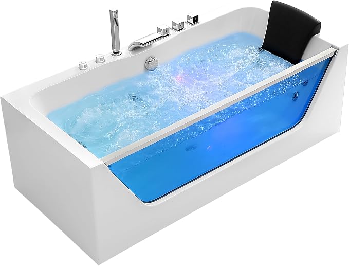 Empava 67 in. Acrylic Alcove Whirlpool Bathtub - Image 11