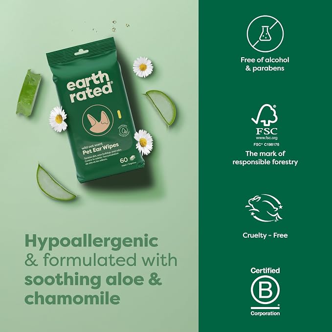 Earth Rated Vet-Developed Pet Ear Wipes, Hypoallergenic Cleaner - Image 7