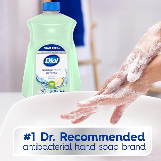 Dial Antibacterial Foaming Hand Soap Refill, Fresh Pear, 52 fl oz - Image 3