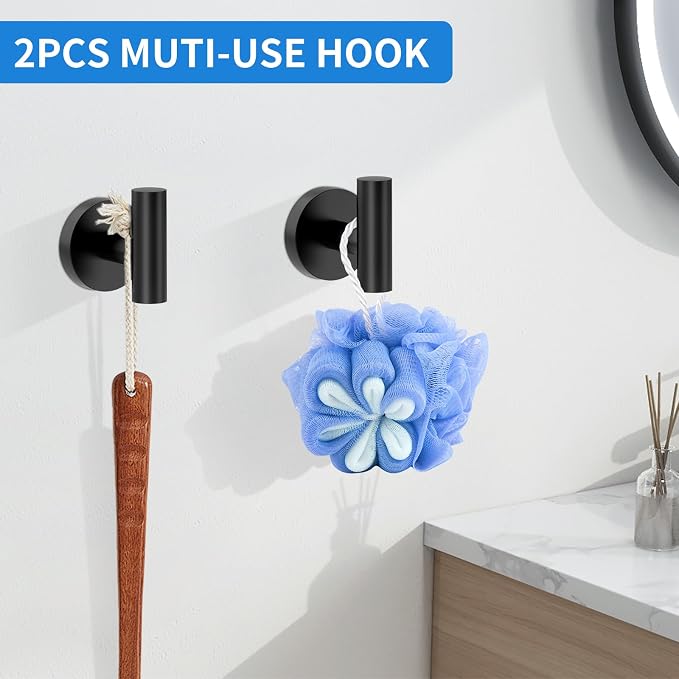 Matte Black Bathroom Accessories, Bathroom Hardware Set, SUS304 Stainless Steel - Image 6