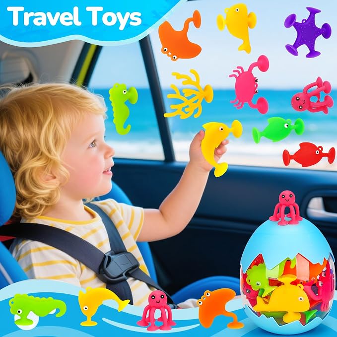Toddler Suction Cup Bath Toys, Ocean Animal Bath Toys - Image 5