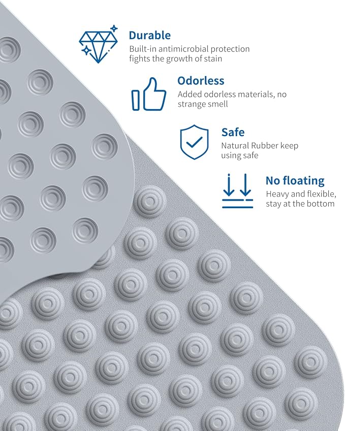 Bligli Bathtub Mat Non-Slip Without Suction Cups, 39x16inch Extra Long Bath Mats - Image 5