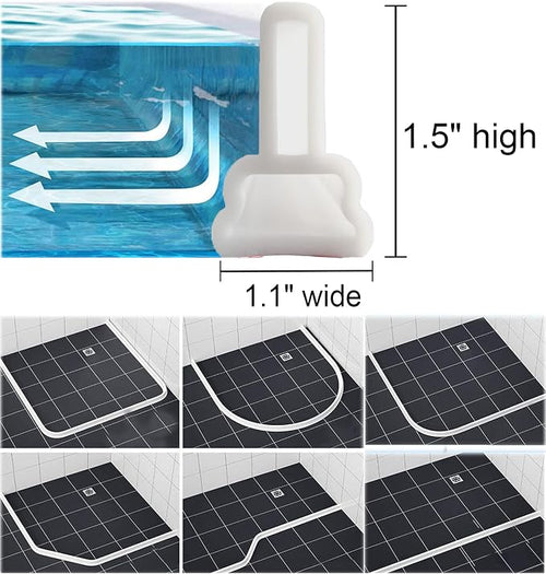 118Inch Collapsible Threshold Water Dam 1.5" high Walkin Shower Guard To Keep - Image 2