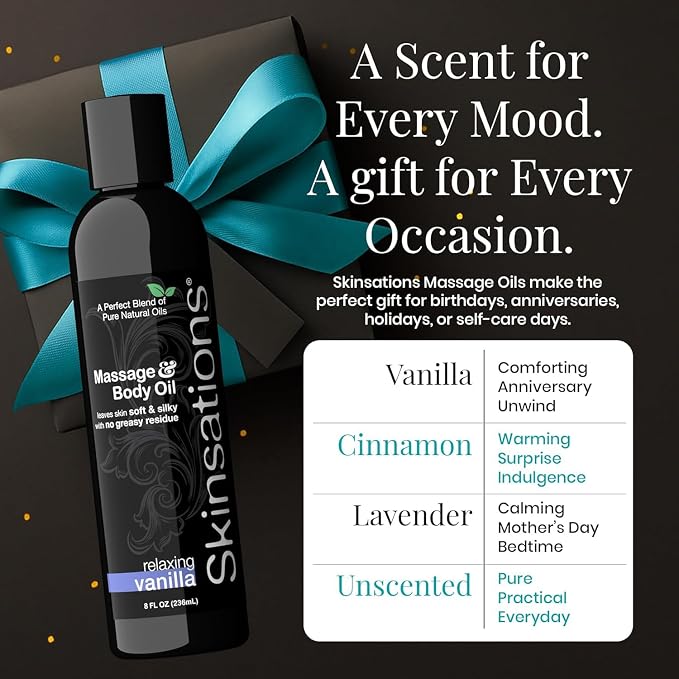 Sweet Vanilla Body & Massage Oil by Skinsations – Lightweight, Non-Greasy Body - Image 5