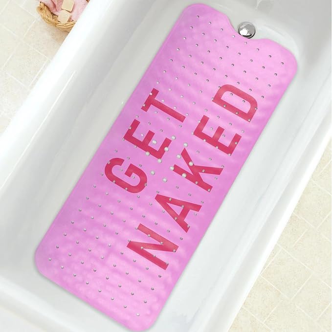 Bathtub Mat Non Slip, Get Naked Extra Long Bath tub Mat Shower Floor Mat by BathtubMat