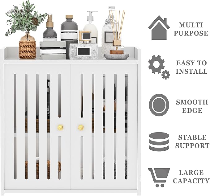 3-Tier Wall Bathroom Storage Cabinet, Medicine Cabinet Organizer - Image 6
