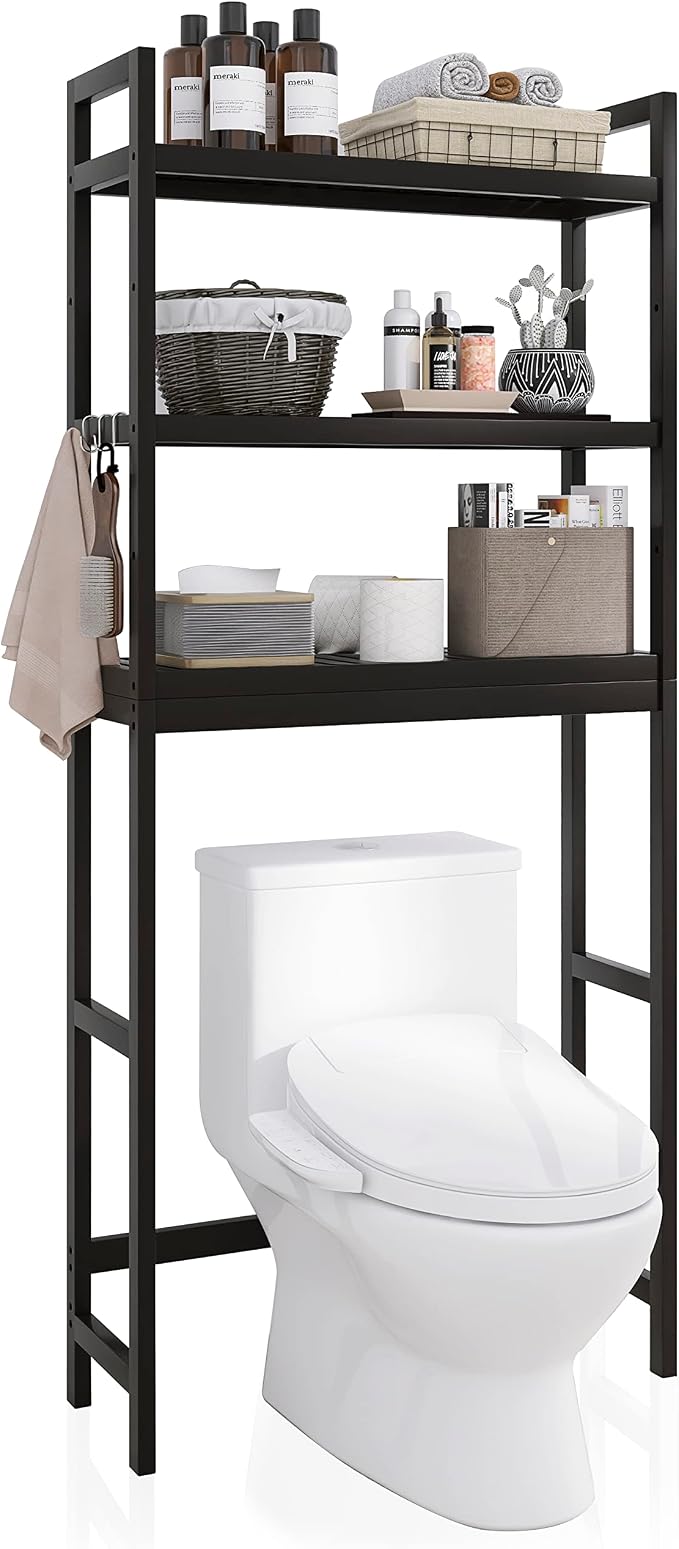 SMIBUY Bathroom Storage Shelf, Bamboo Over-The-Toilet Organizer Rack, by SMIBUY