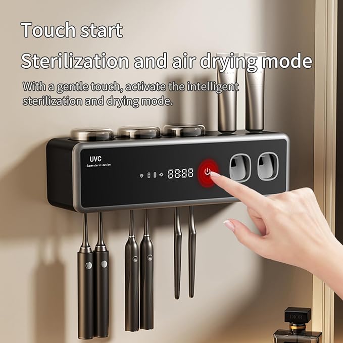Wall Mounted Toothbrush Holders, Automatic Toothpaste Dispenser, 3 Cup - Image 6