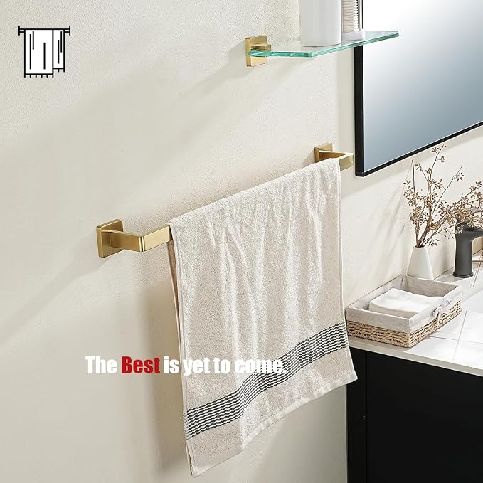 JQK Gold Towel Bar, Rounded Edges 26.41 Inch Towel Rack, 304 Stainless Steel - Image 6