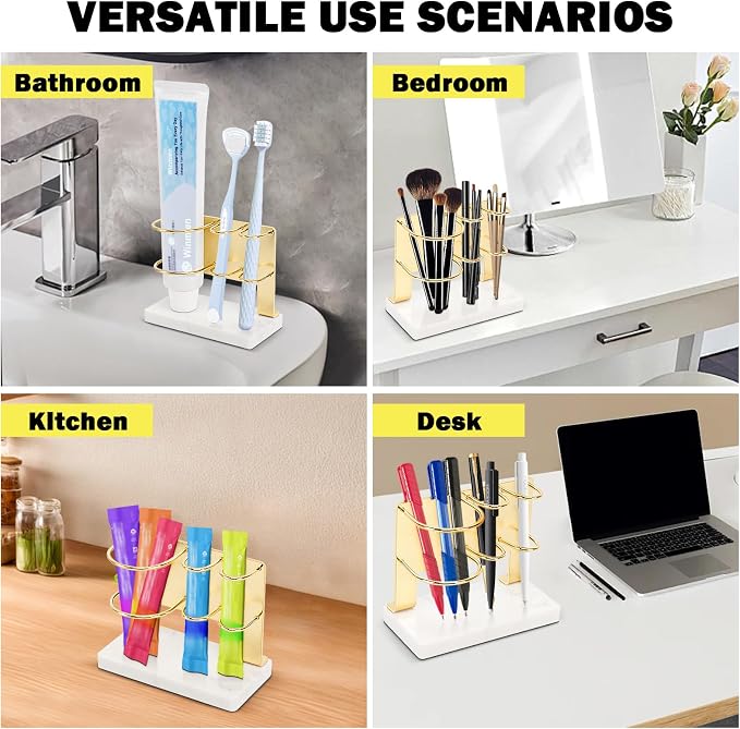 Toothbrush Holder for Bathroom Counter, Metal Toothbrush and Toothpaste Holder - Image 7