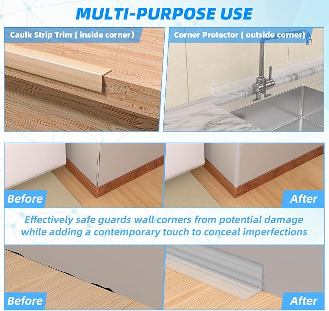 40FT Flexible Wall Corner Protector Moulding Trim, Peel and Stick Inside & - Image 6
