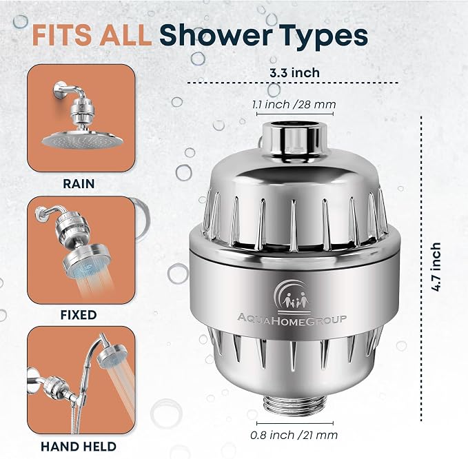 AquaHomeGroup Heavy Metals Shower Filter – Removes Lead, Mercury & Impurities – - Image 6