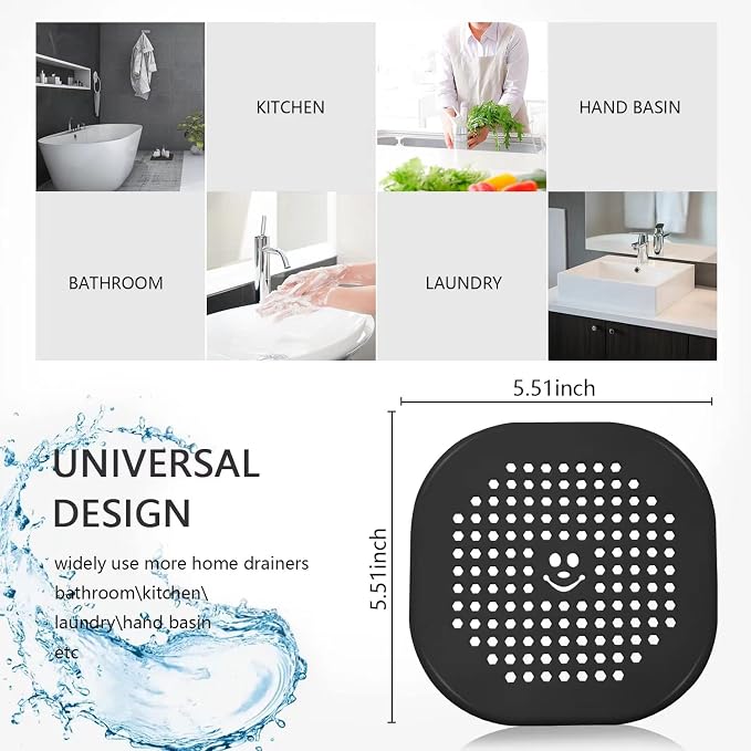 2 Pack Drain Hair Catcher Silicone Drain Protector Bathroom Accessories Hair - Image 3