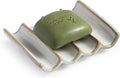 Soap Dish with Self Drain Fluted Design, Bar Soap Holder by Cormomu