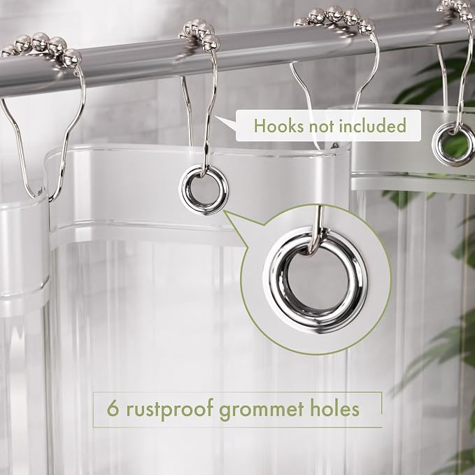 AmazerBath Small Shower Curtain Liner, 36x72 Stall Plastic Clear Shower Curtain - Image 3