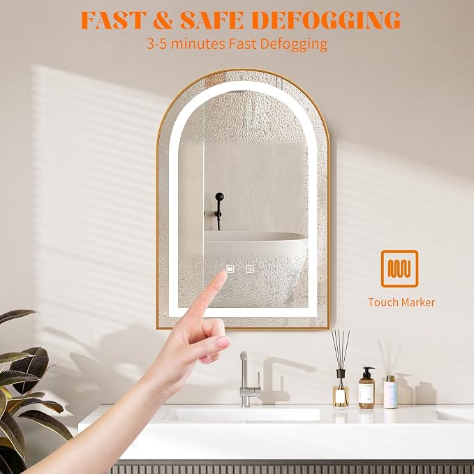 LED Bathroom Mirrors with Lights, 3 Colors Dimmable, Wall Mounted Lighted - Image 7