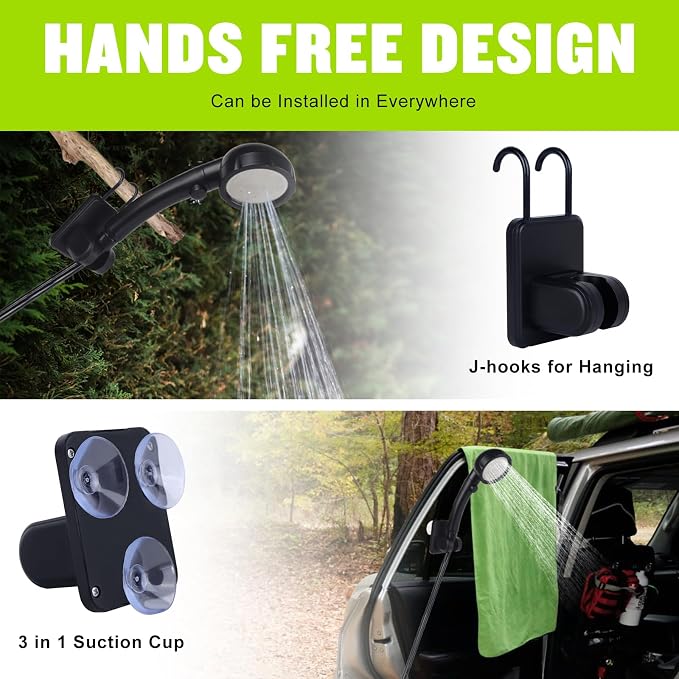 Portable Shower for Camping, Spopal 6000mAh Rechargeable Camping Shower - Image 8