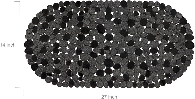 WELTRXE Pebbles Bath Mat for Tub Black Non-Slip Bathtub Mat - Image 6