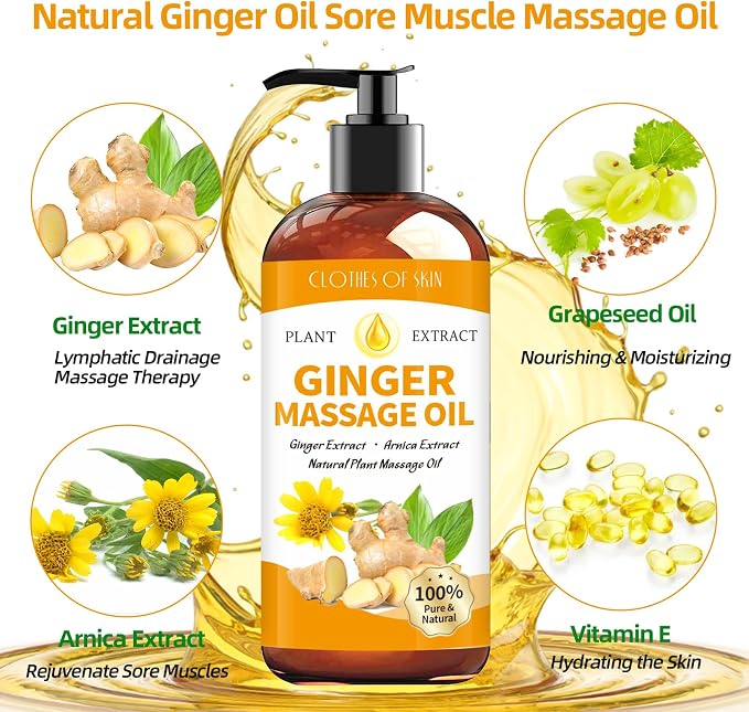 Ginger Oil Massage Oil for Massage Therapy, Ginger Oil Lymphatic Drainage - Image 6