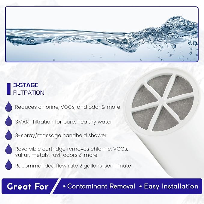 Crystal Quest Luxury Handheld Shower Power Filtration System - Image 2