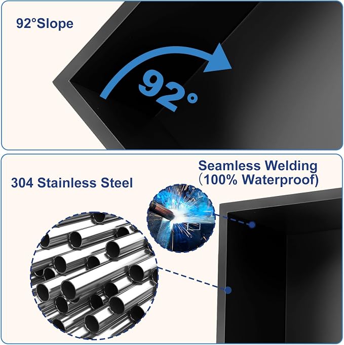 Shower Niche, 16 * 28 Stainless Steel Elegant Bathroom Niche, No Tile Needed - Image 4