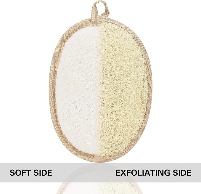 Natural Loofah Exfoliating Body Scrubber Pads, Bath Loofah - Image 2