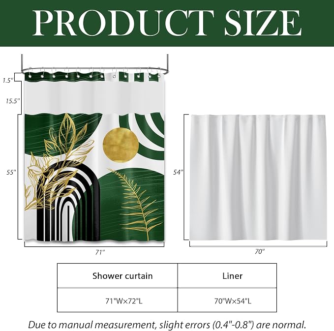 Olive Green Bohemian See Through Mesh Top Shower Curtain - Image 4