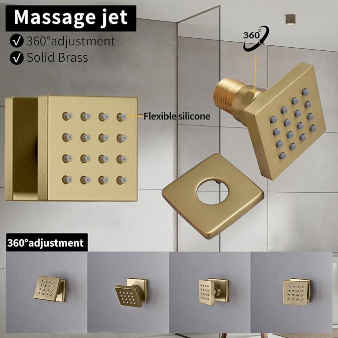 Bathroom shower system Ceiling 14x20 inch shower head, spray - Image 7