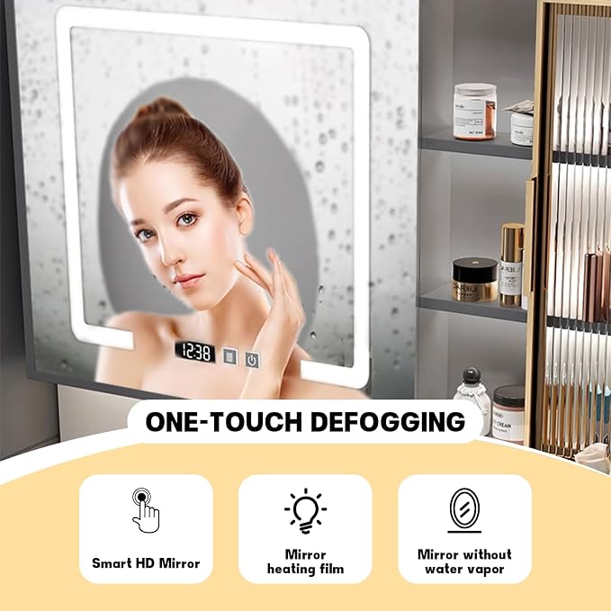 36" Bathroom Vanity with Sink, Floating Bathroom Cabinet Include Smart LED - Image 5