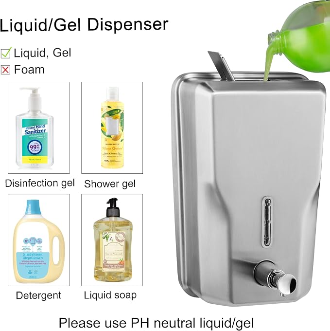 Wall Mount Stainless Steel Soap Dispenser - Image 5